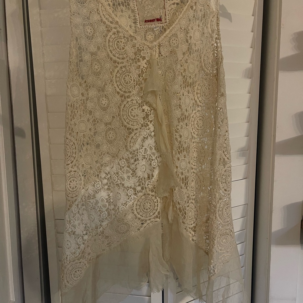 Johnny Was Cream Lace Maxi Skirt